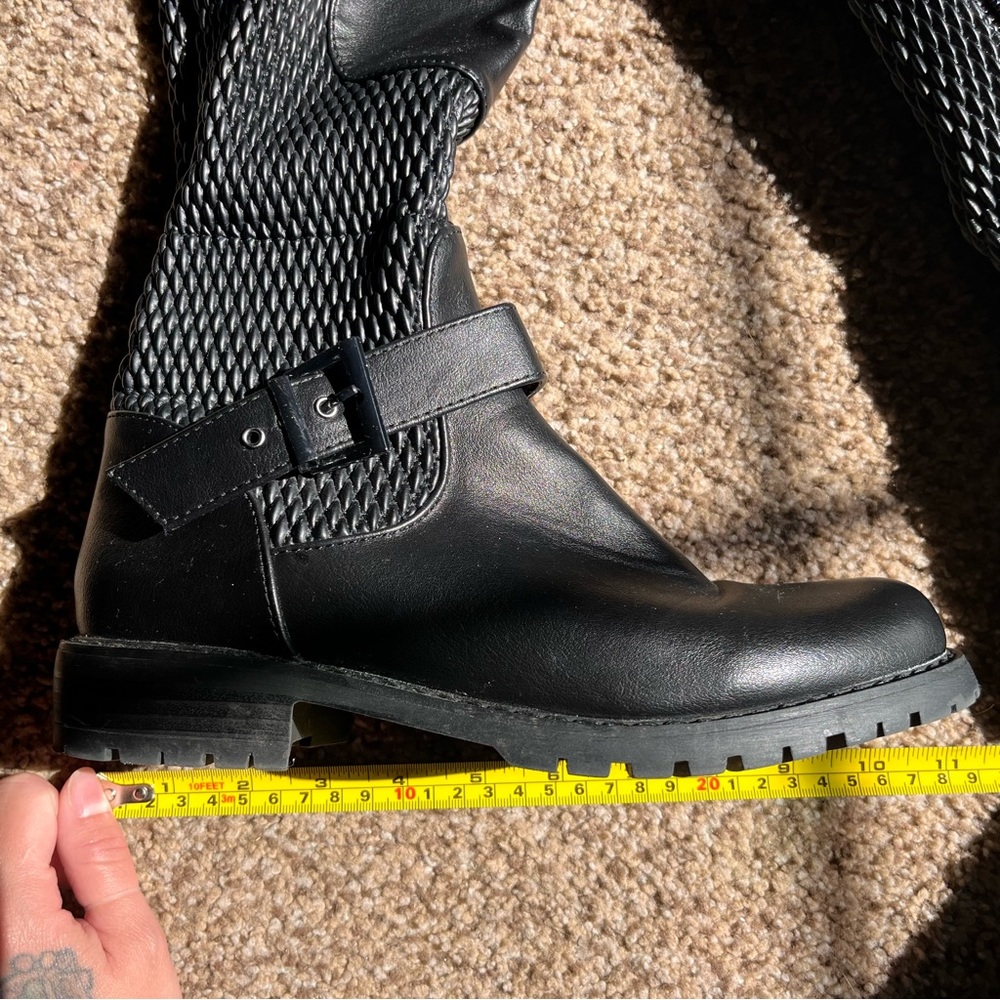 JustFab black pleather “Caterine” thigh high boot 7.5 - Picture 4 of 8